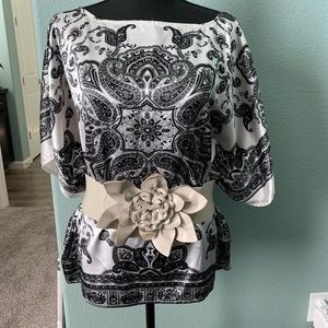 2/$13 Black and white paisley shirt